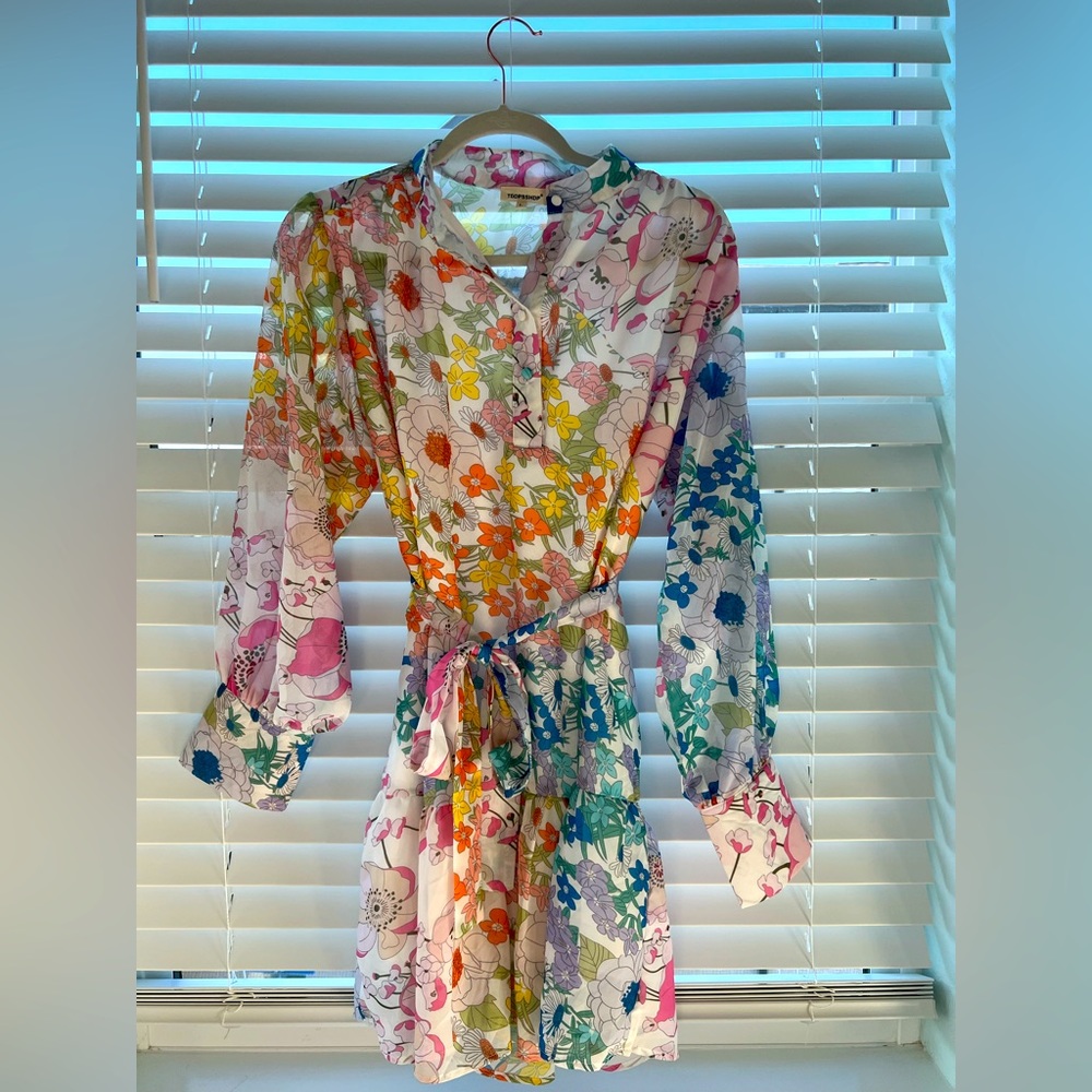 Floral, Multicolored Dress, Large